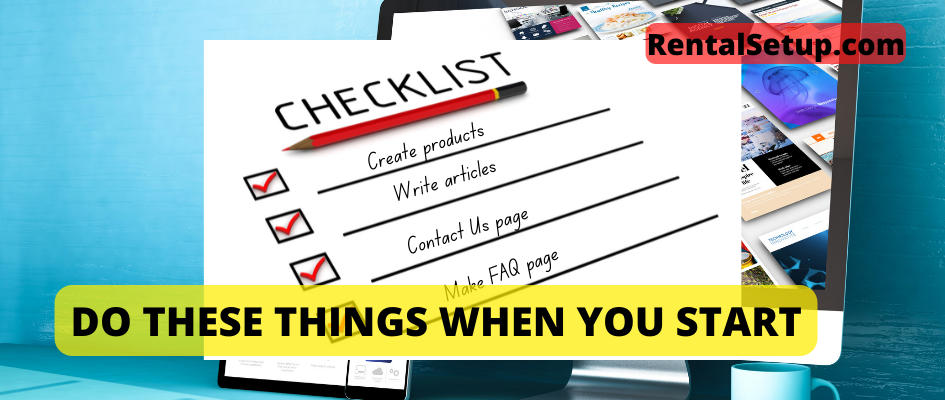 Checklist when starting with RentalSetup