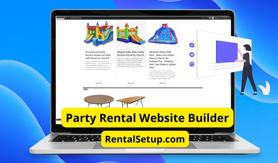 Party rental website builder